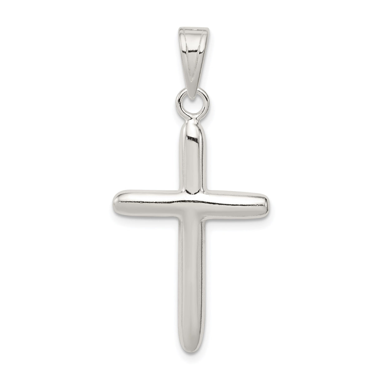Sterling Silver Cross Pendant with Clean Modern Design, Minimalist Religious Jewelry for Men and Women