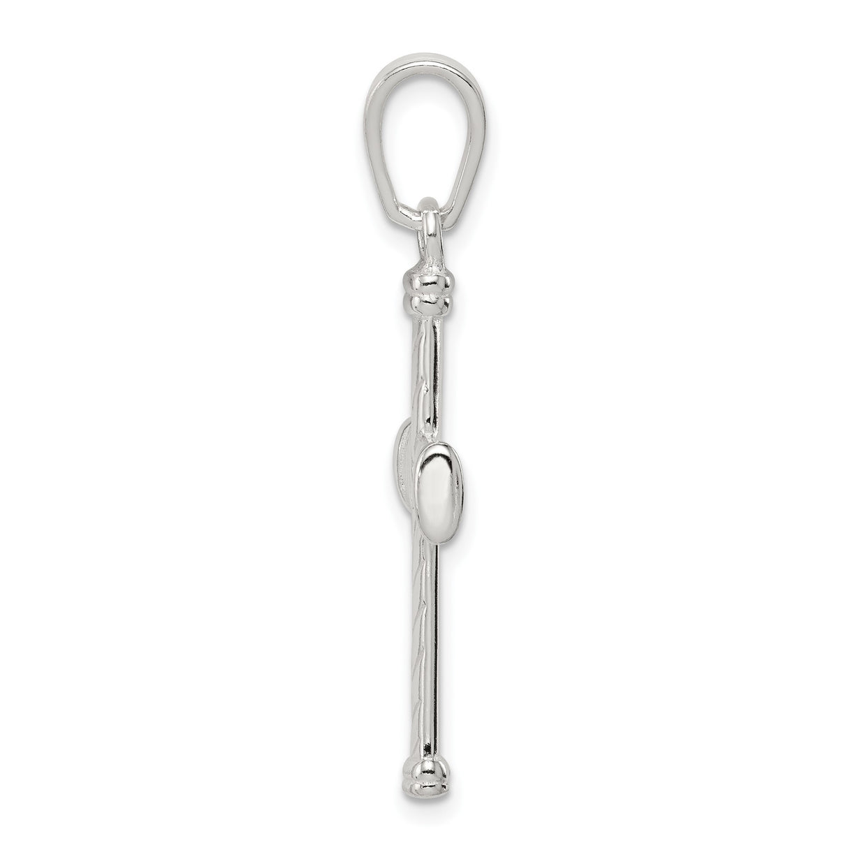 Sterling Silver Cross Pendant with Rope Texture and Sleek Bail, Modern Symmetrical Design