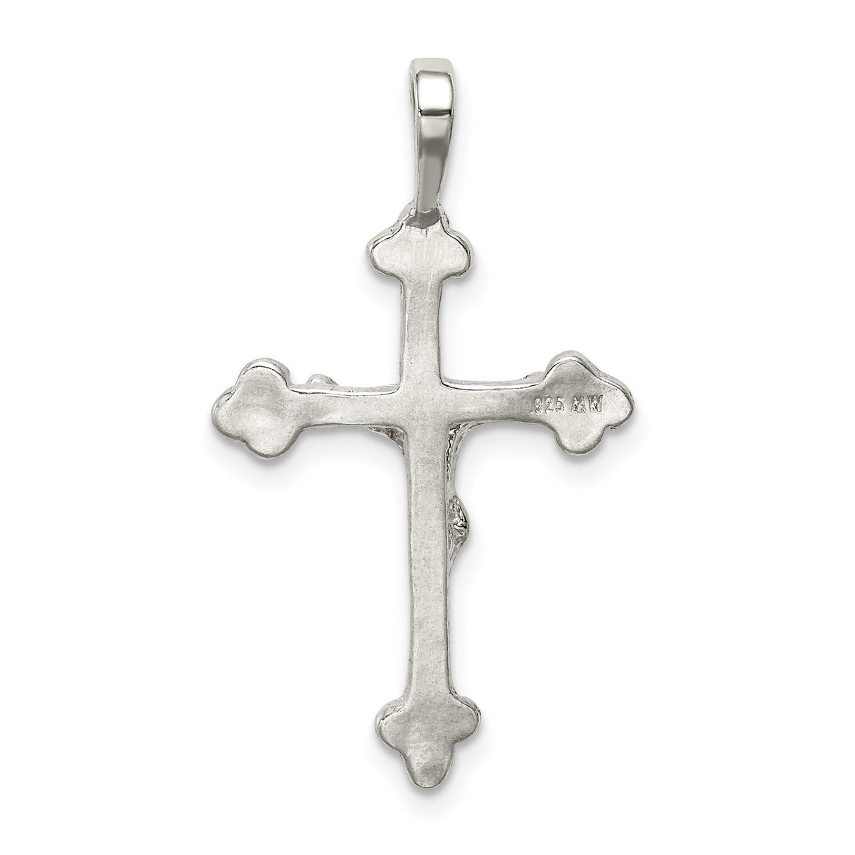 Sterling Silver Crucifix Cross Pendant with Mid Relief Jesus Figure Design