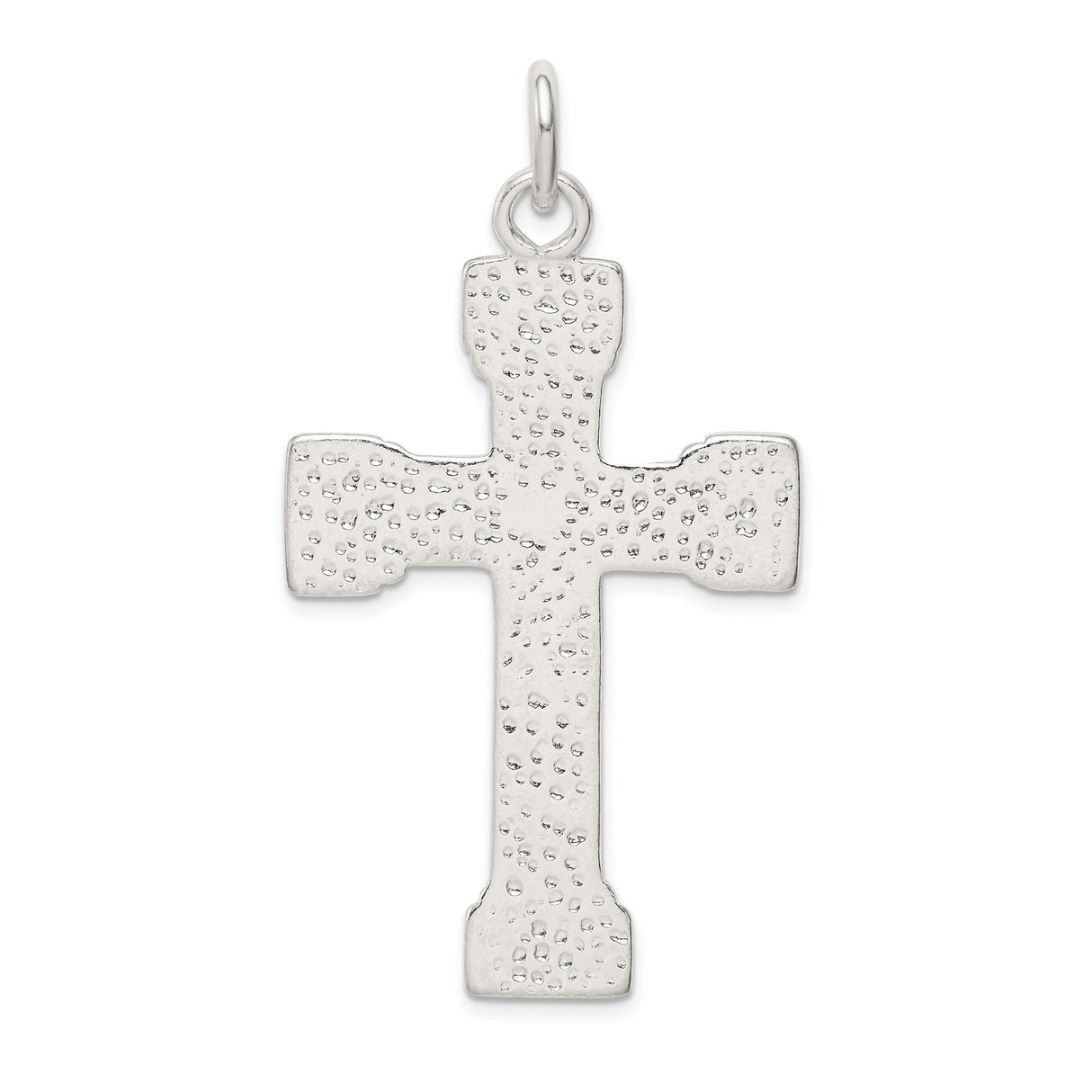 Sterling Silver Crucifix Pendant with Dimensional Latin Cross and Christ Figure Religious Design