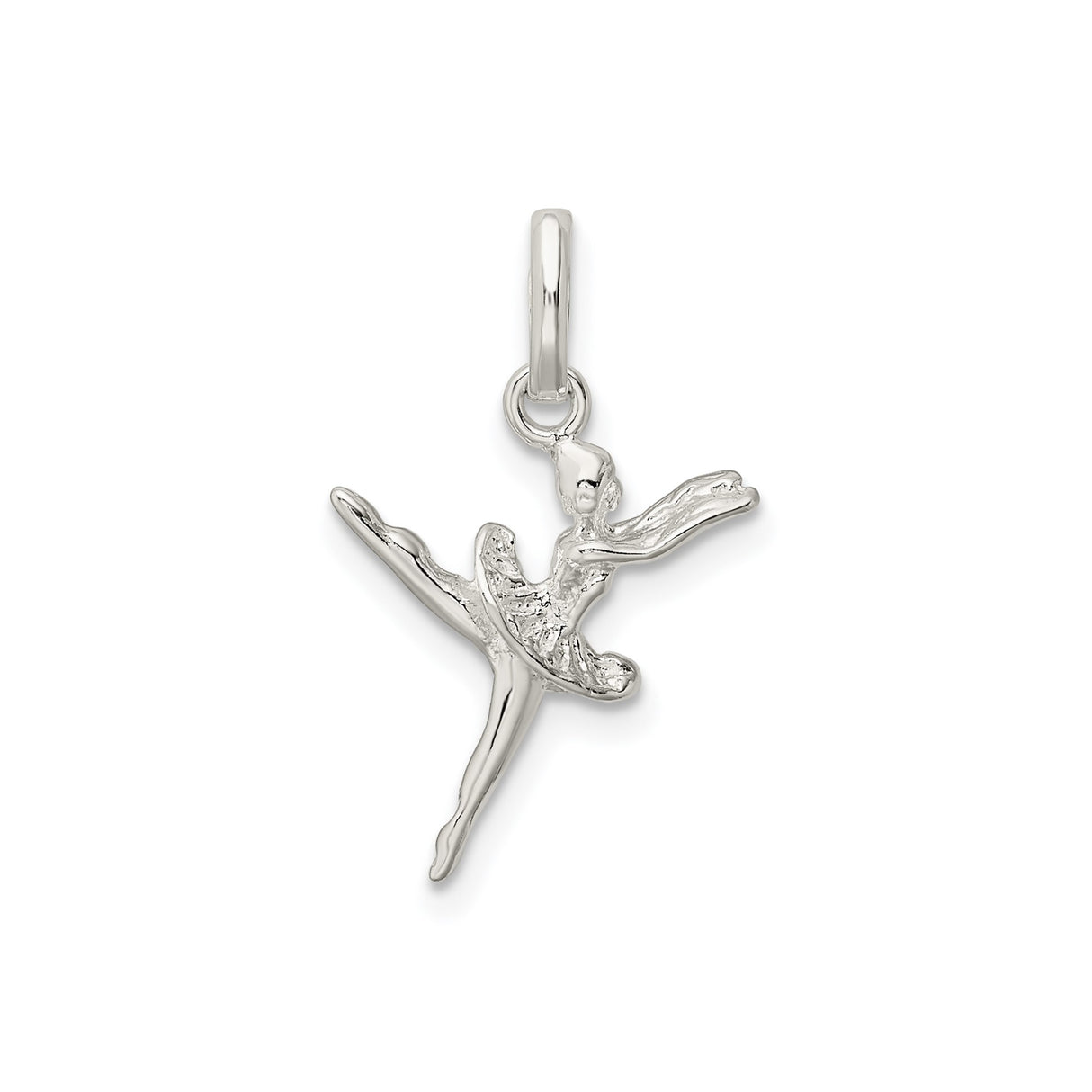 Sterling Silver Ballerina Pendant with Ballet Silhouette, Dance Charm for Women and Girls