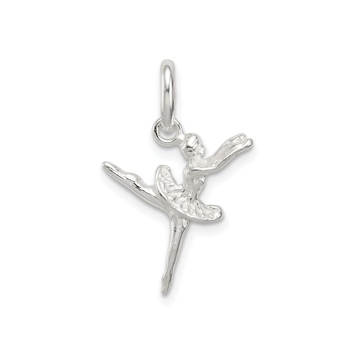 Sterling Silver Ballerina Pendant with Ballet Silhouette, Dance Charm for Women and Girls