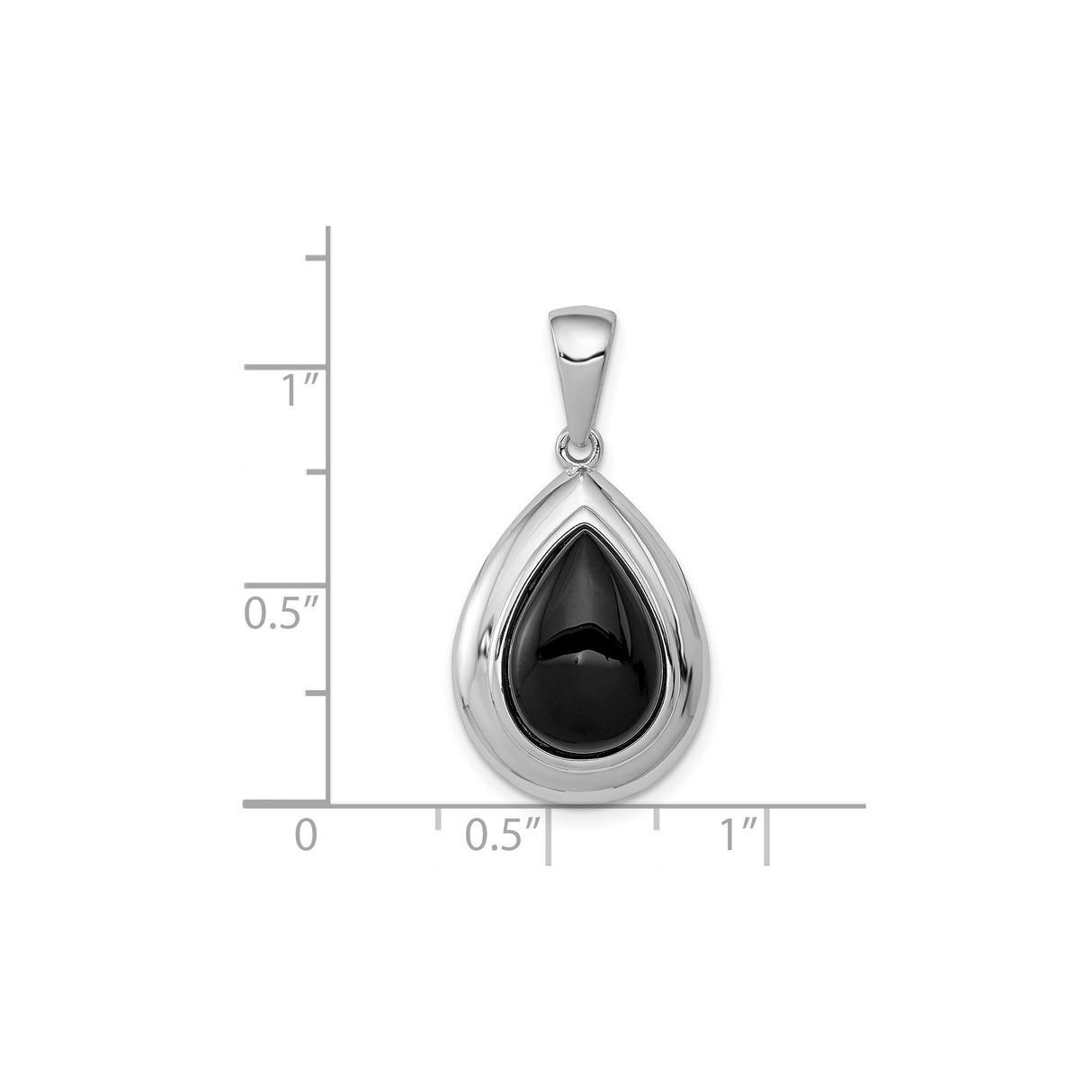 Sterling Silver Teardrop Pendant with Black Onyx, Sleek Minimalist Design for Women