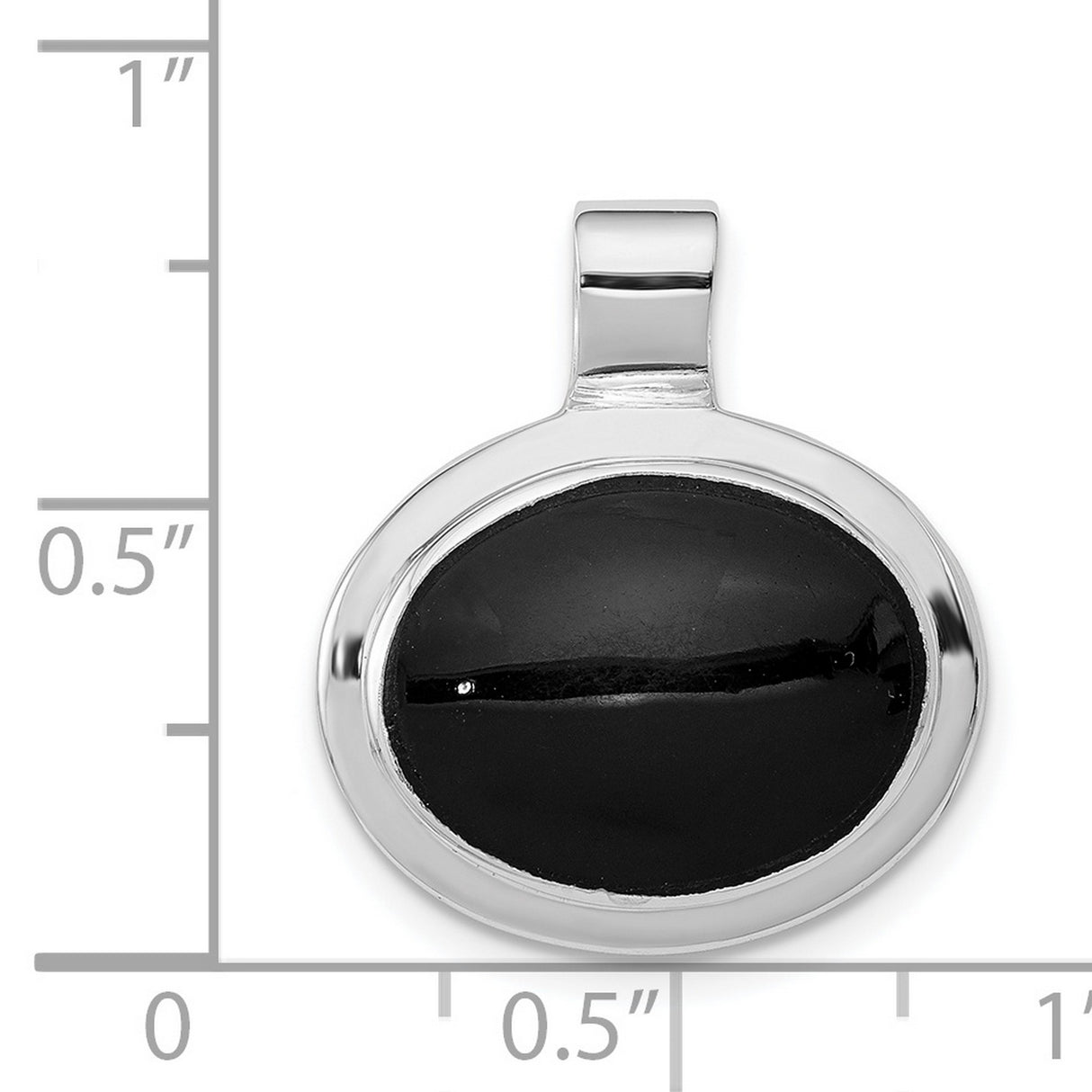 Plated Onyx Charm Pendant in Real 925 Sterling Silver