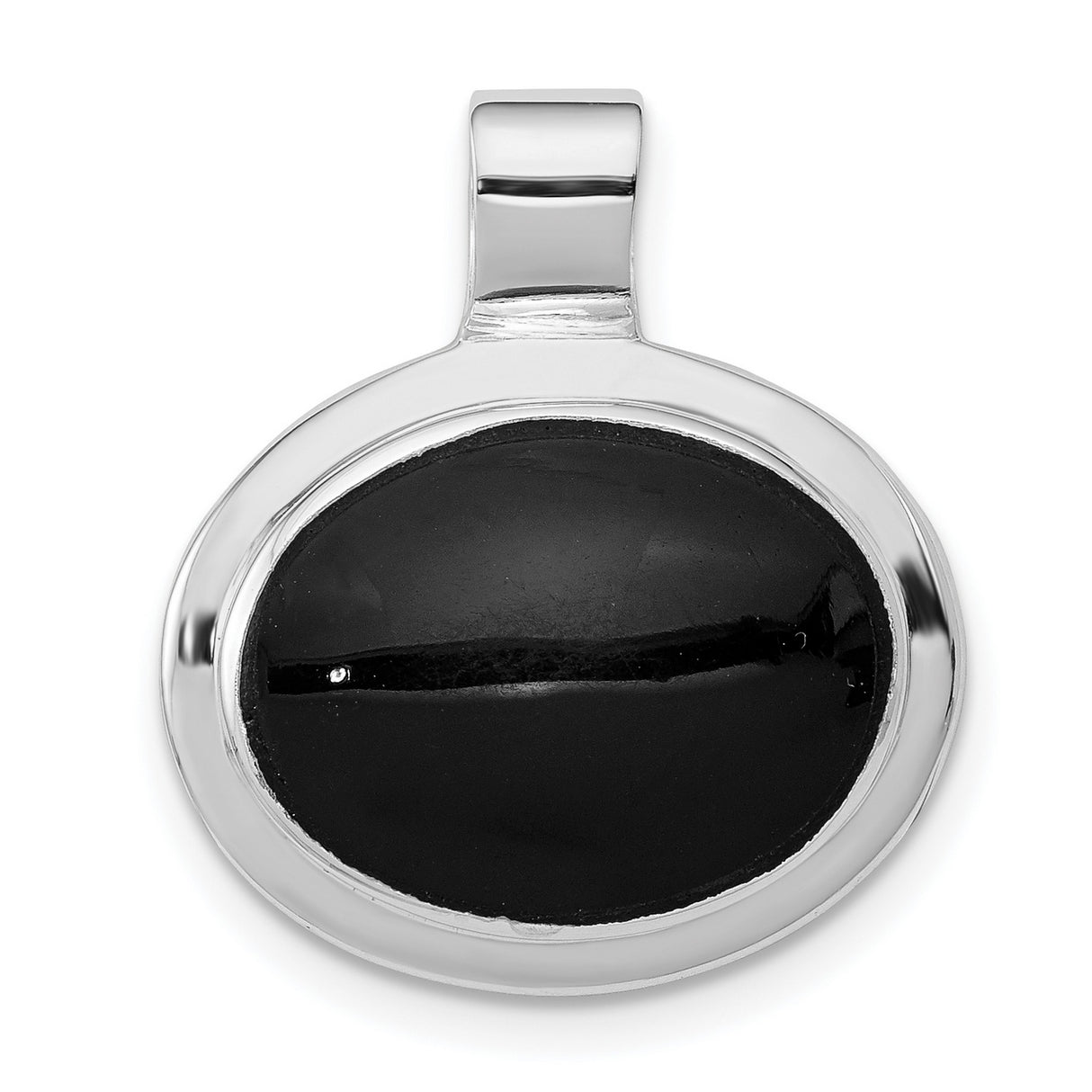 Plated Onyx Charm Pendant in Real 925 Sterling Silver
