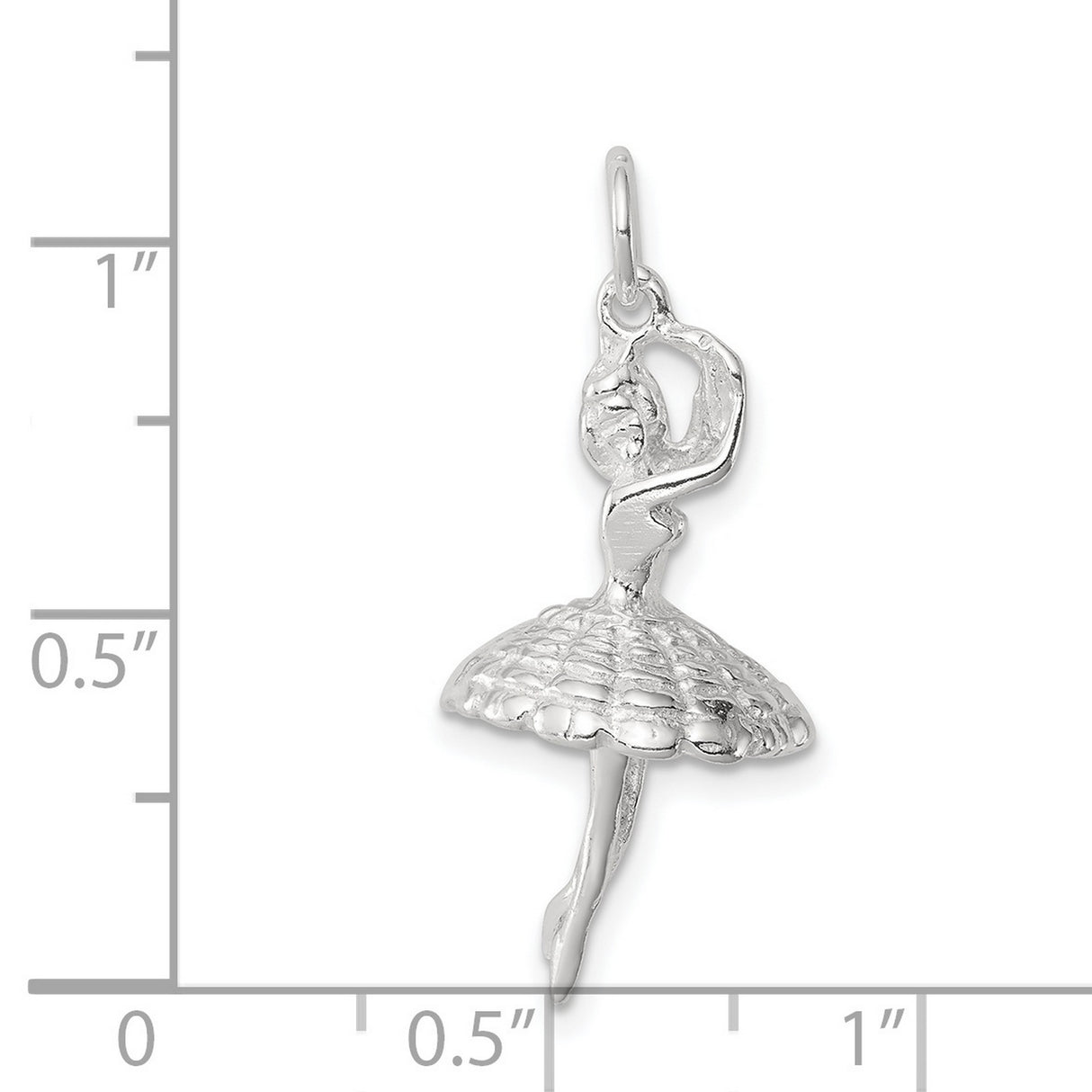 Leaping Ballerina Charm Pendant in Real 925 Sterling Silver