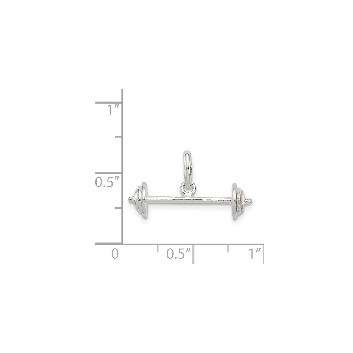 Sterling Silver Barbell Pendant, Dumbbell Charm Symbolizing Strength and Dedication, Unisex Fitness Jewelry