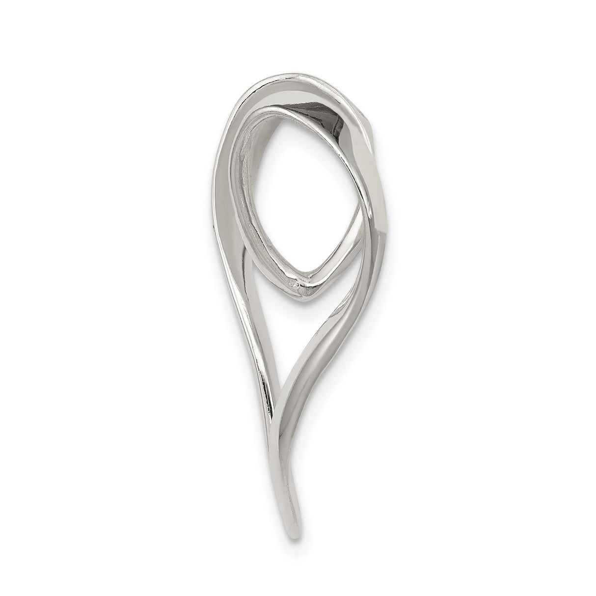 Sterling Silver Heart Pendant, Abstract Open Design, Minimalist Modern Style for Women