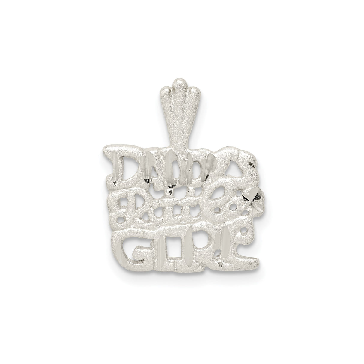 Sterling Silver Heart Pendant with Daughter Message, Symbolizing Love and Family Bond