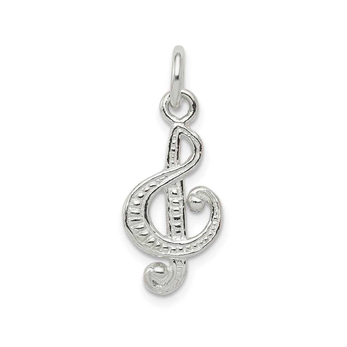 Sterling Silver Treble Clef Pendant, Music Note Charm for Women or Unisex Jewelry