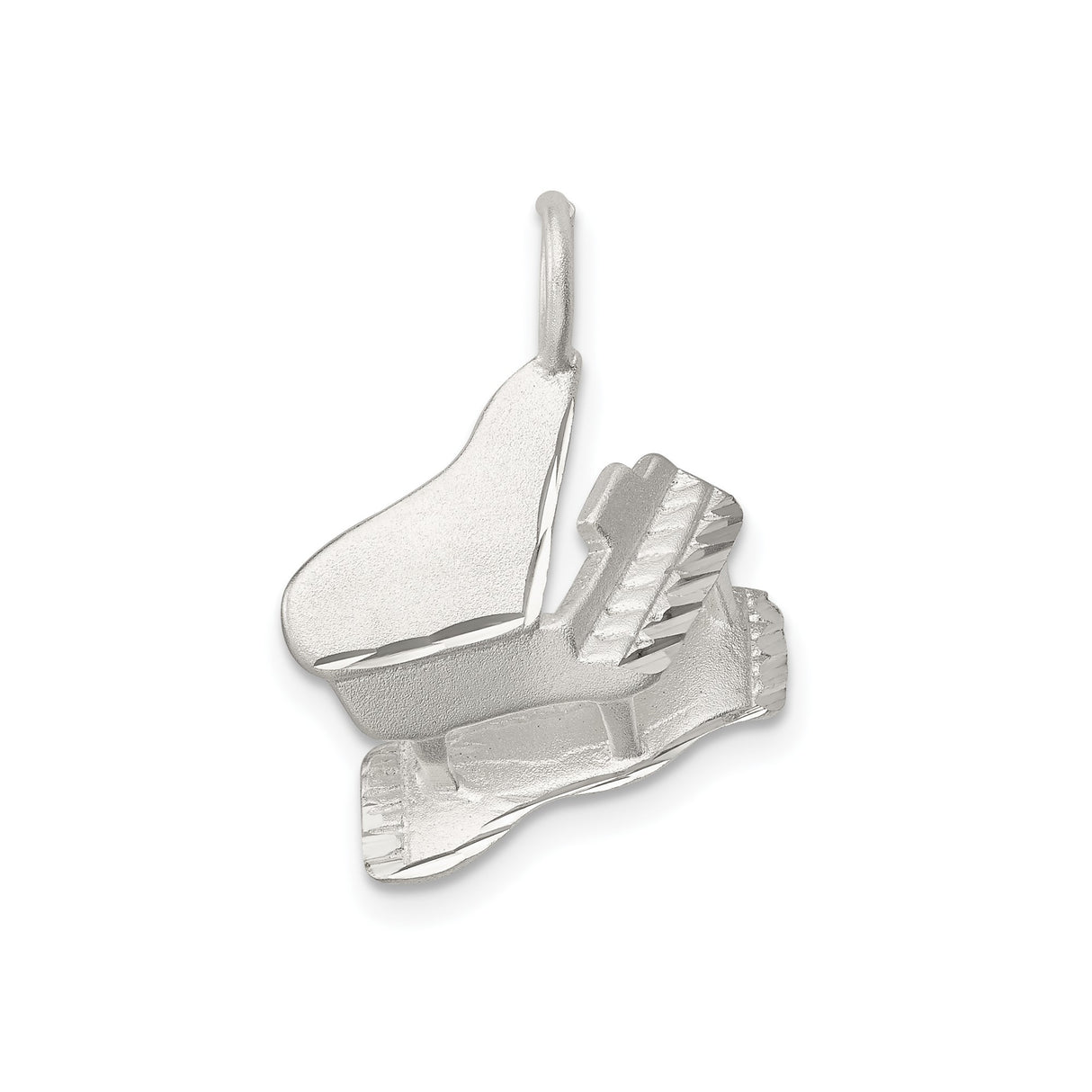 Sterling Silver Grand Piano Pendant, Sculpted Baby Grand Charm for Musicians or Pianists