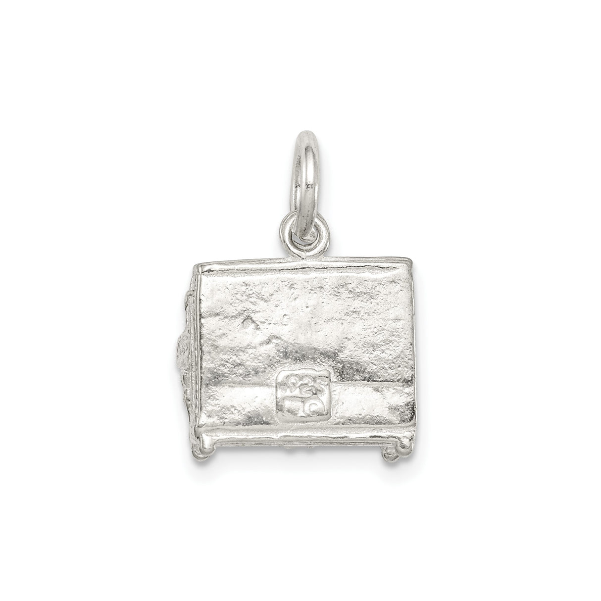 Sterling Silver Coffin Pendant with Bow and Handles, Gothic Casket Charm for Unisex or Bracelet