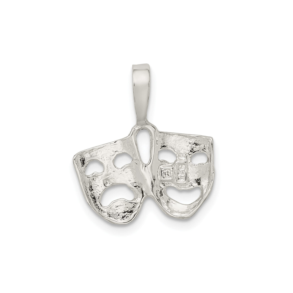 Sterling Silver Comedy and Tragedy Mask Pendant, Theater Drama Charm for Actors