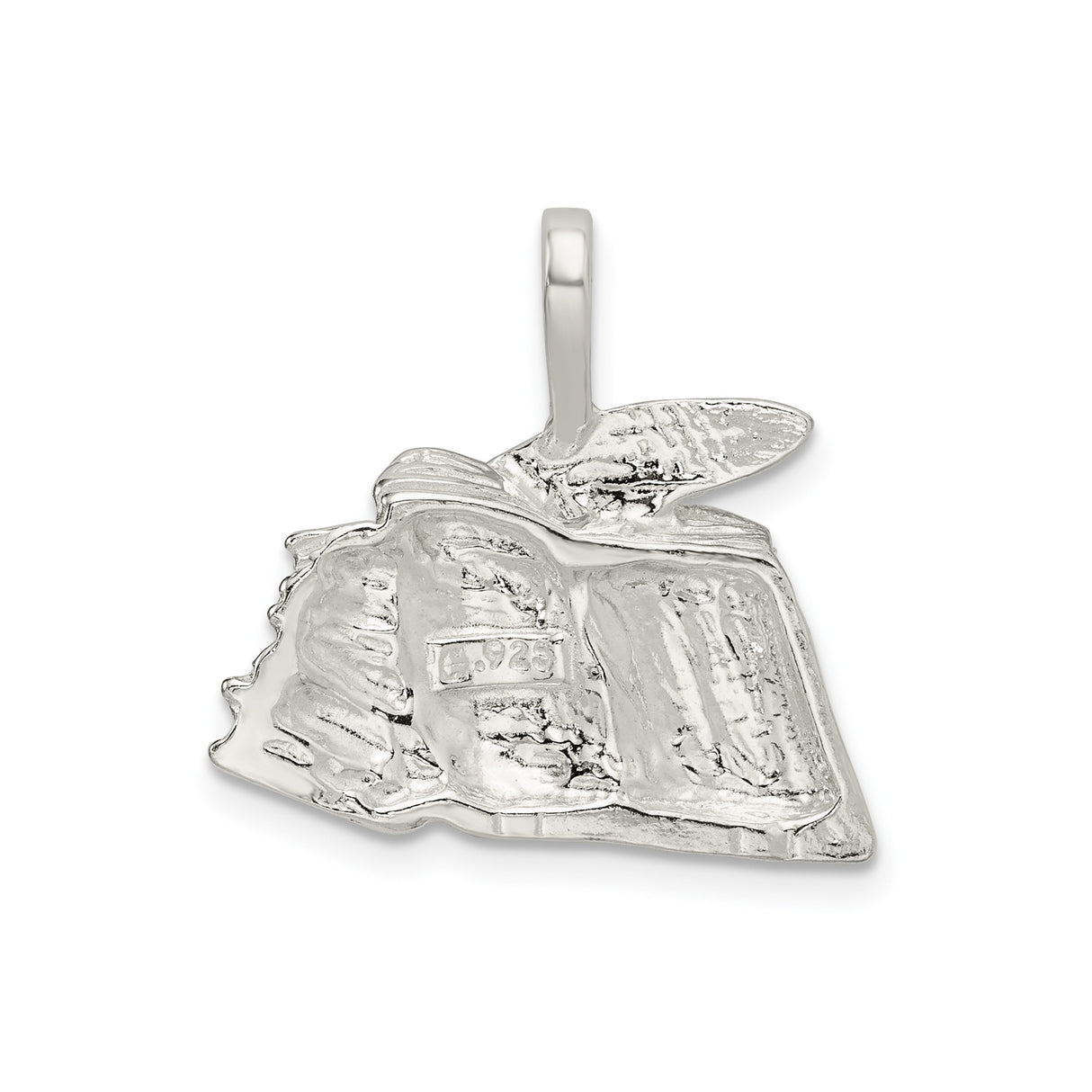 Sterling Silver Pendant with Book and Quill Design, Symbolizing Knowledge and Creativity