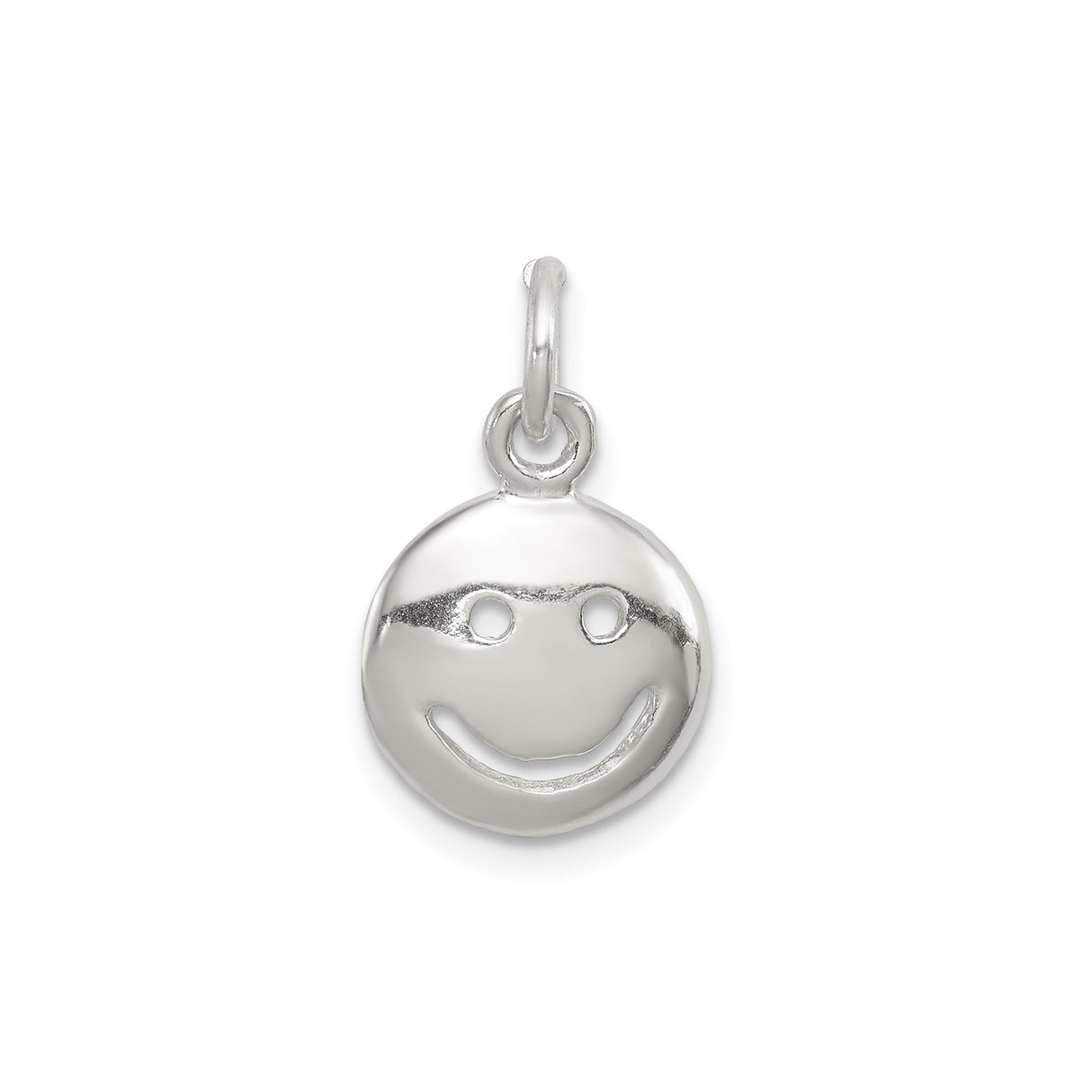 Sterling Silver Smiley Face Pendant with Cutout Design, Fun Emoji Theme