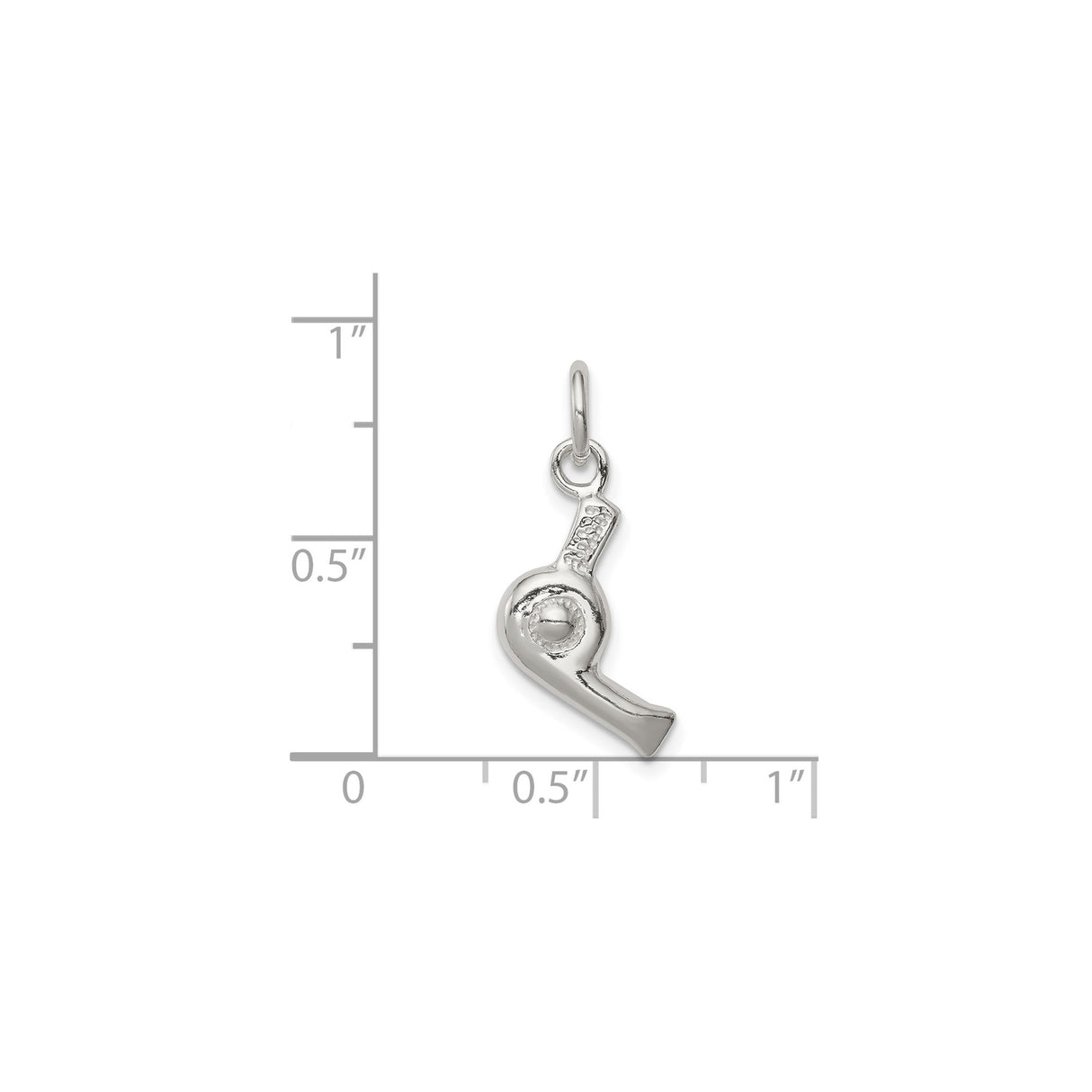 Sterling Silver Whistle Pendant with Realistic Detail, Sports Leadership Theme