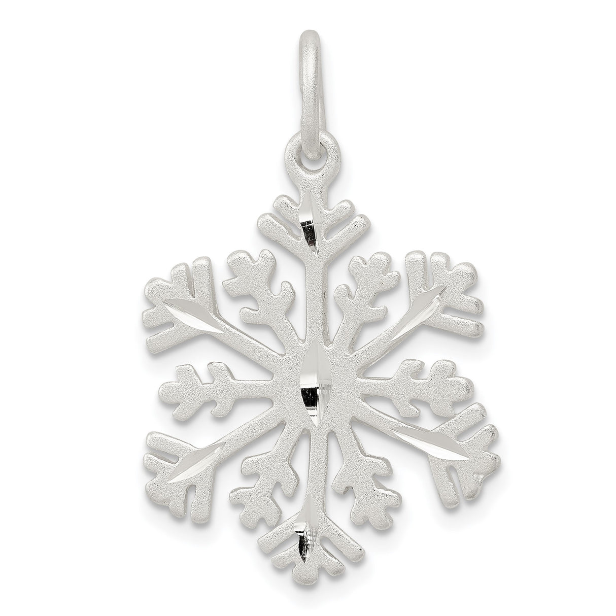 Sterling Silver Snowflake Pendant, Detailed Seasonal Design for Women