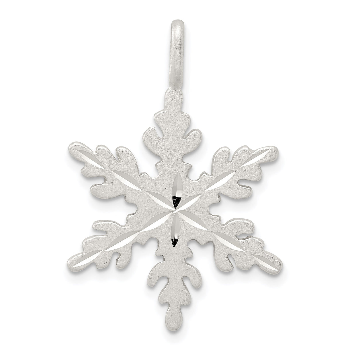 Sterling Silver Snowflake Pendant with Cutout Design for Women, Winter Nature Theme