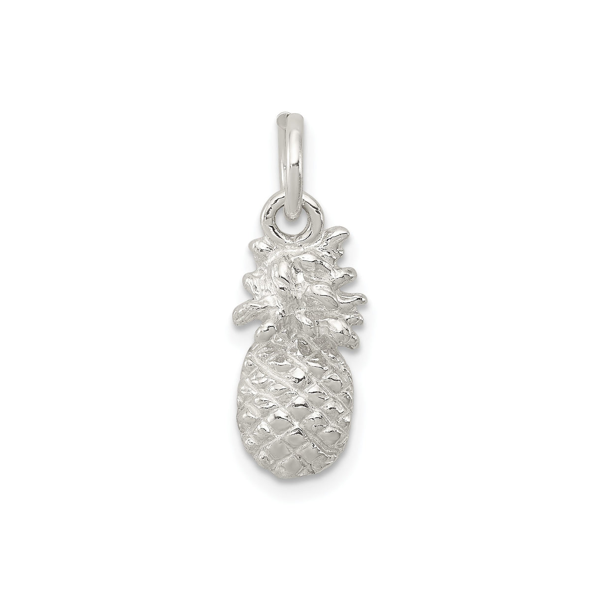 Sterling Silver Pineapple Pendant Charm, Tropical Fruit Symbol of Hospitality and Warmth