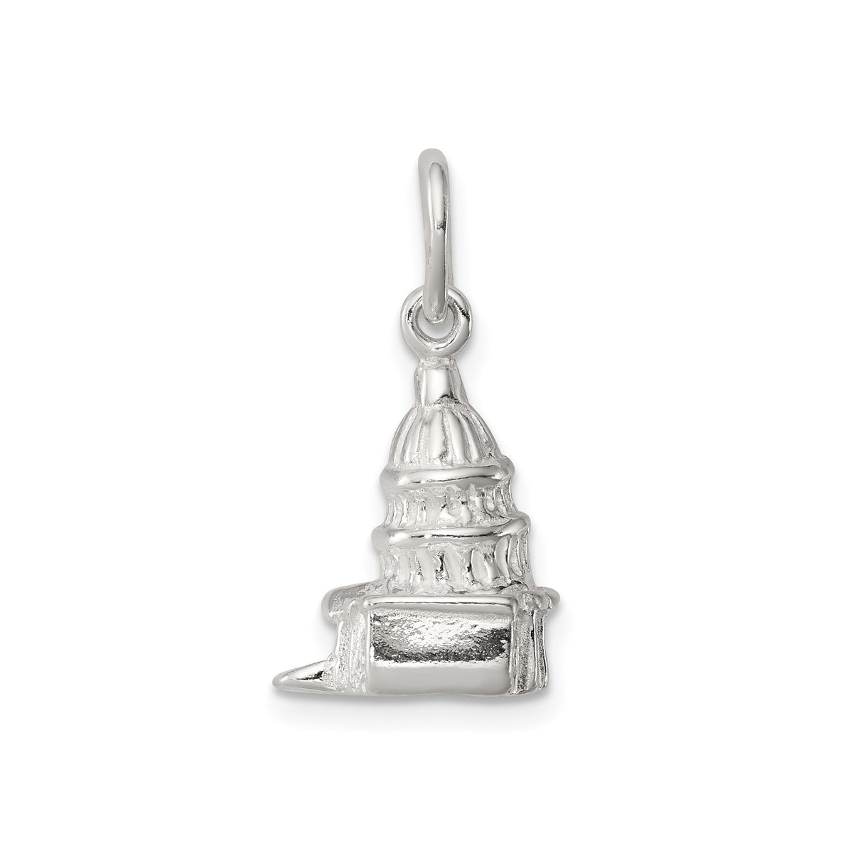 Sterling Silver Capitol Building Pendant, Detailed Dome Charm, Patriotic Washington DC Souvenir