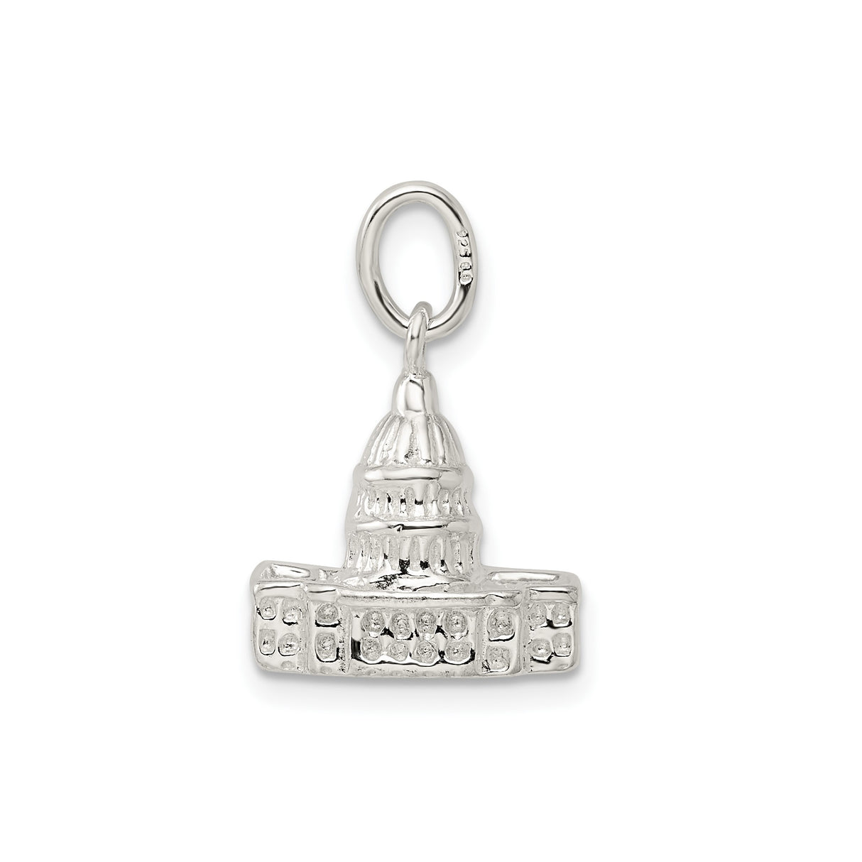 Sterling Silver Capitol Building Pendant, Detailed Dome Charm, Patriotic Washington DC Souvenir