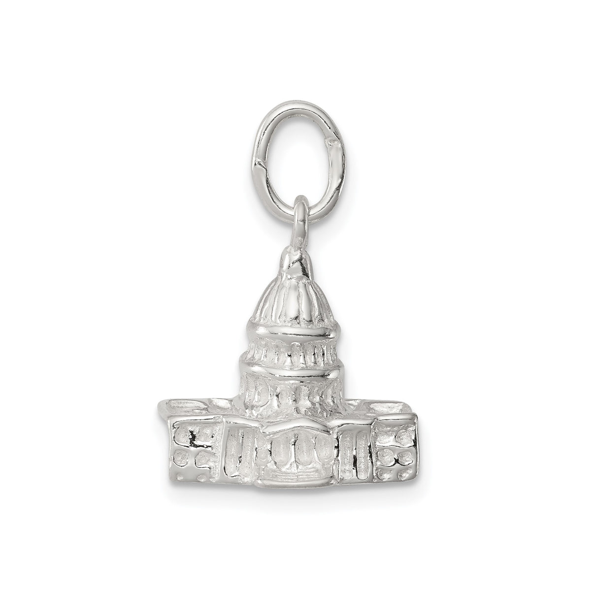 Sterling Silver Capitol Building Pendant, Detailed Dome Charm, Patriotic Washington DC Souvenir