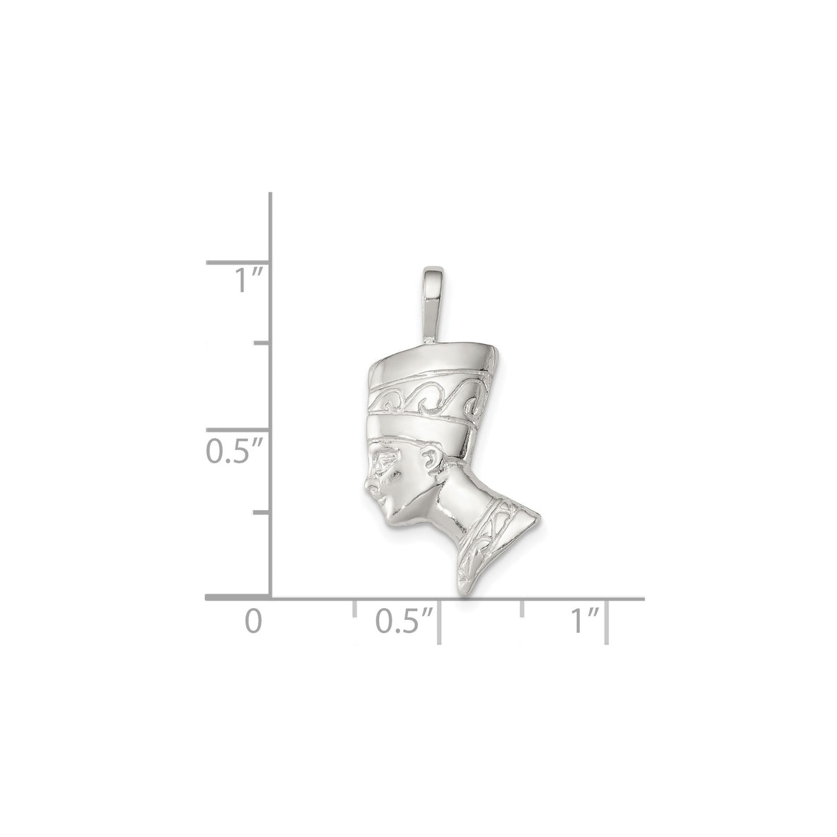 Sterling Silver Nefertiti Pendant with Egyptian Profile Charm, African Heritage Jewelry