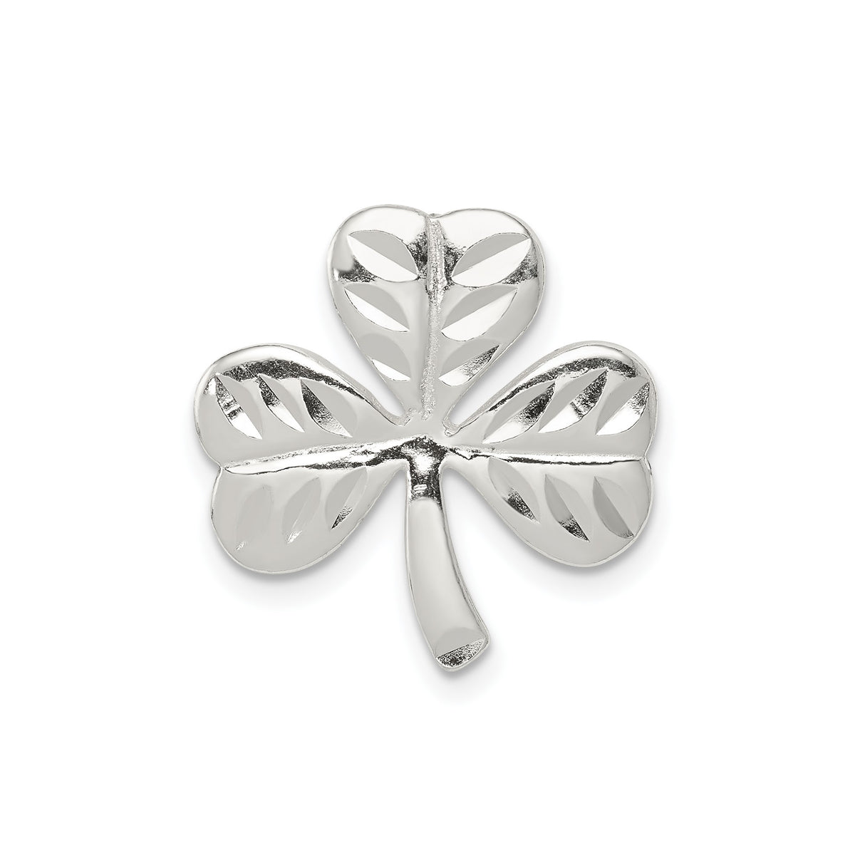 Sterling Silver Shamrock Pendant with Three-Leaf Clover and Celtic Design