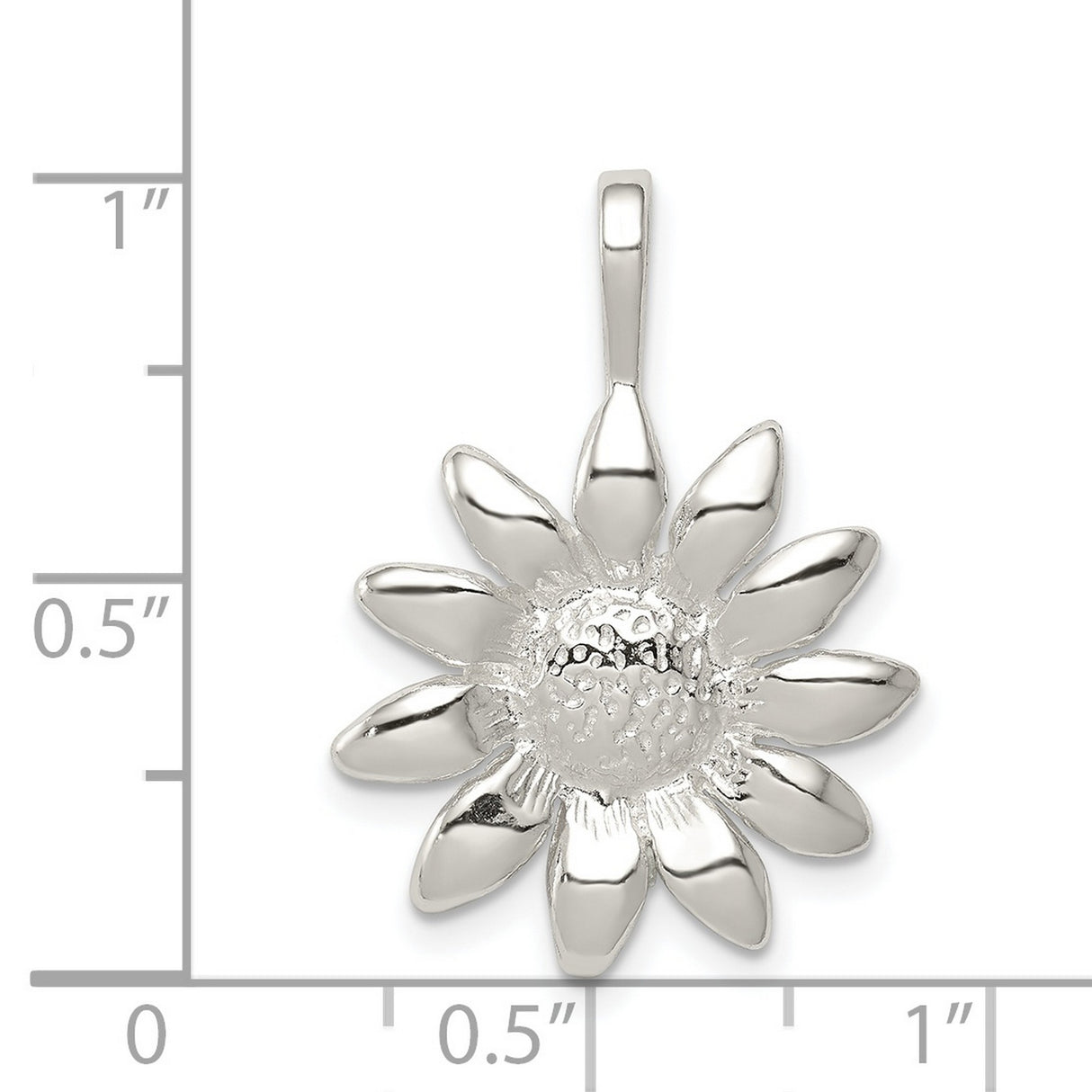Sunflower Charm Pendant in Real 925 Sterling Silver