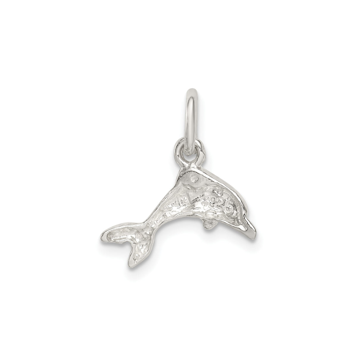 Sterling Silver Dolphin Pendant with Jumping Dolphin Design, Nautical Ocean Theme Jewelry
