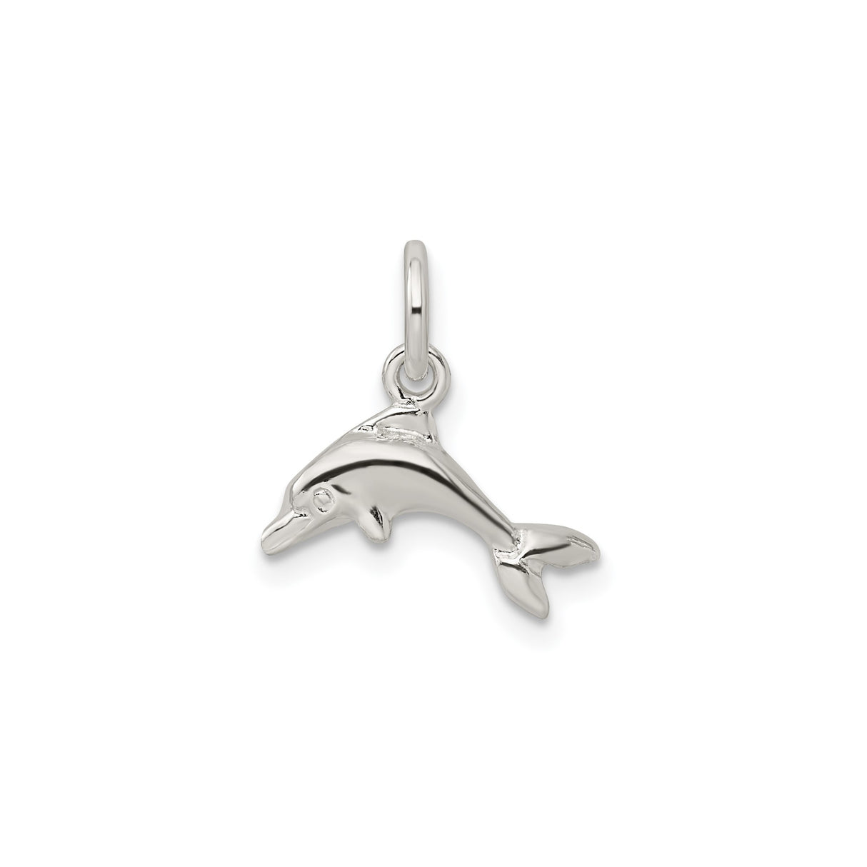 Sterling Silver Dolphin Pendant with Jumping Dolphin Design, Nautical Ocean Theme Jewelry