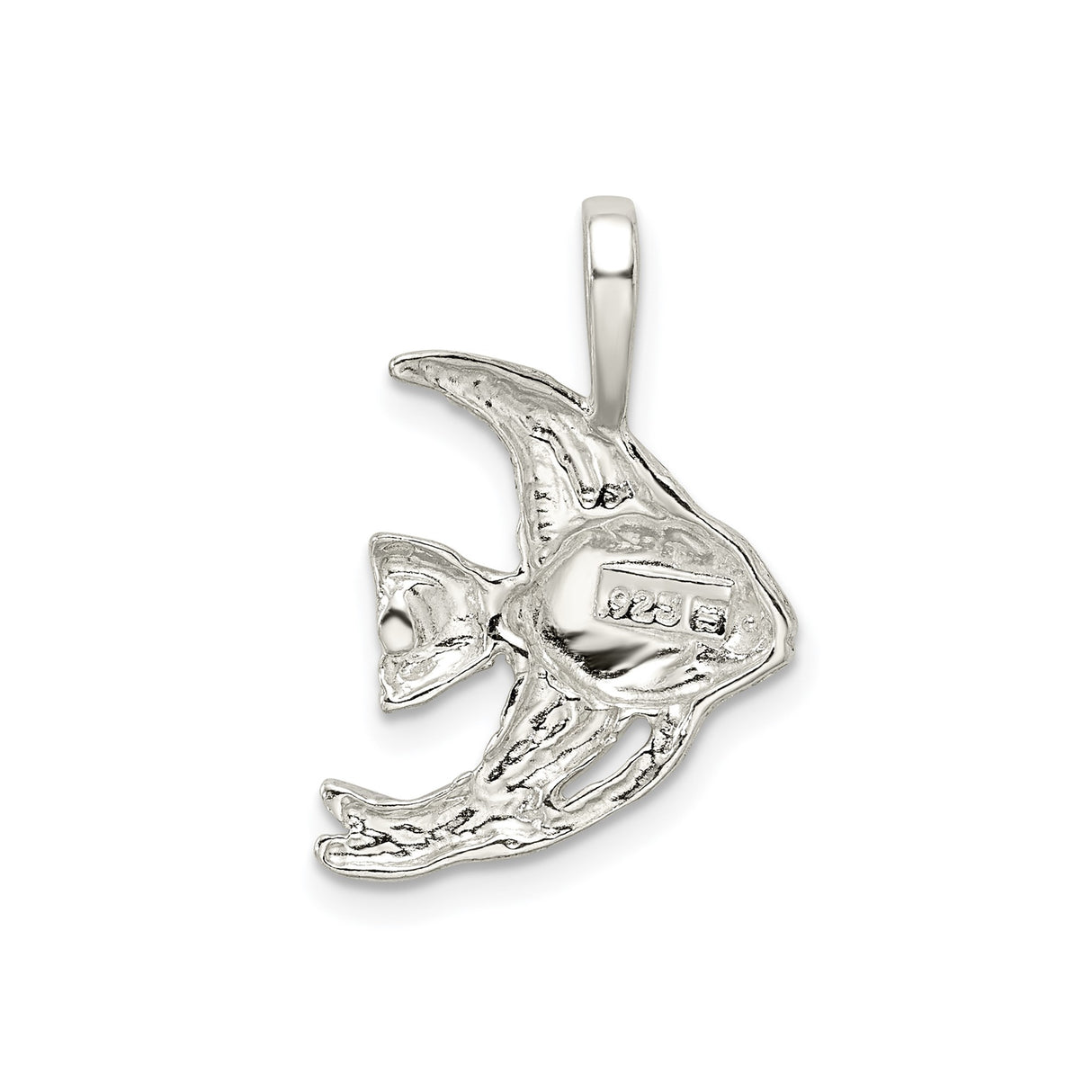 Sterling Silver Tropical Fish Pendant with Detailed Fin and Scale Design