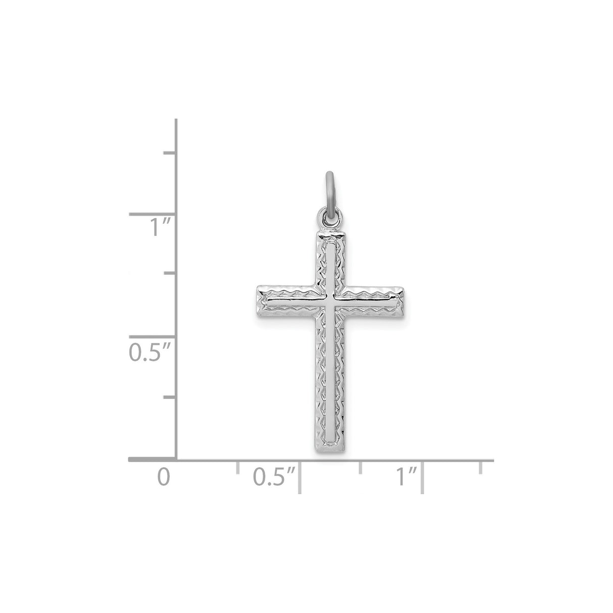 Sterling Silver Cross Pendant with Mirror Polished Finish, Minimalist Religious Charm for Men and Women