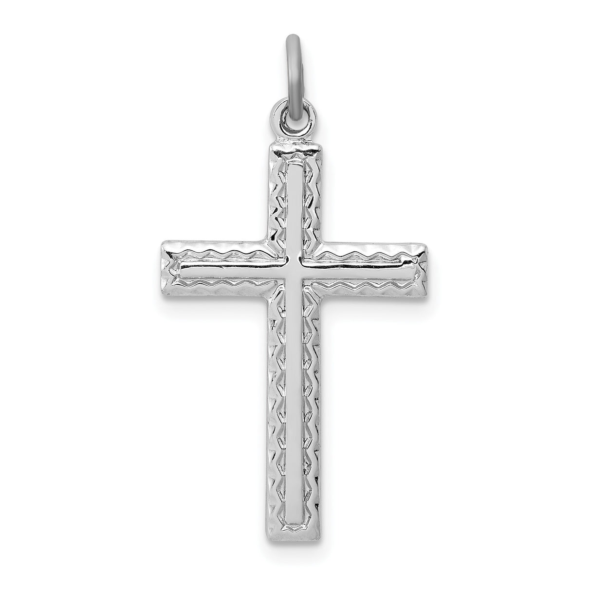 Sterling Silver Cross Pendant with Mirror Polished Finish, Minimalist Religious Charm for Men and Women