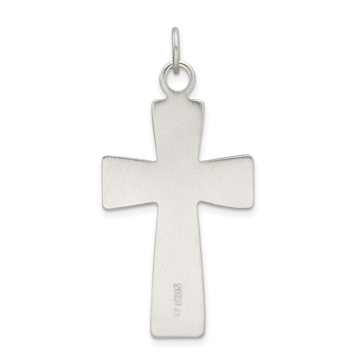 Sterling Silver Latin Cross Pendant with Beveled Edge and High Polish Finish