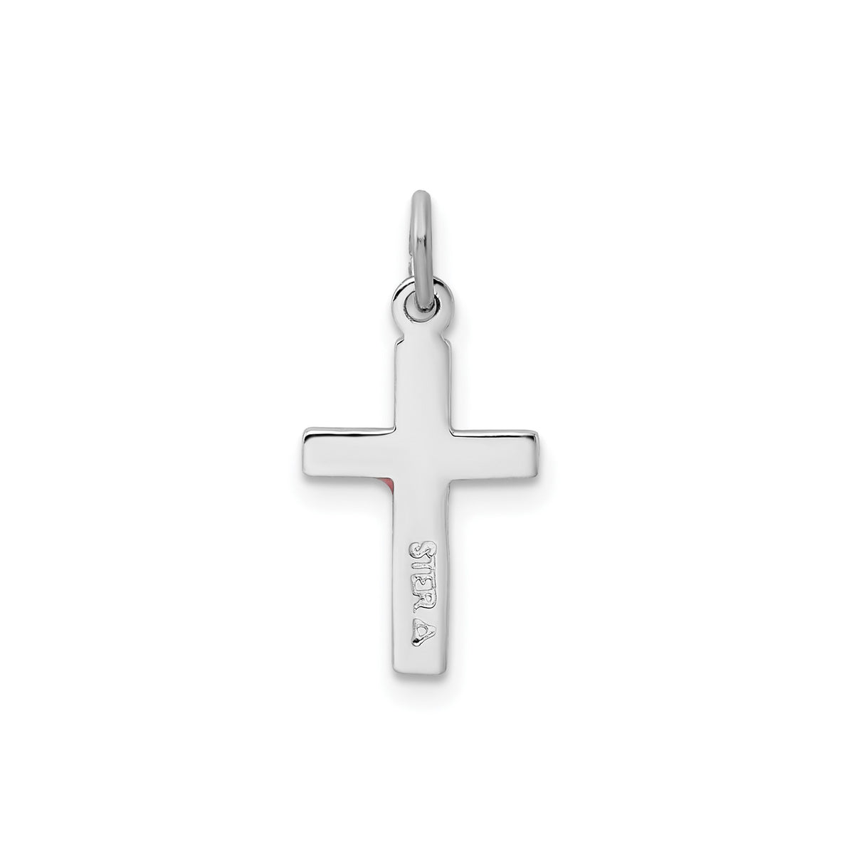 Sterling Silver Cross Pendant with Floral Enamel Detail, Vintage Style Faith Charm