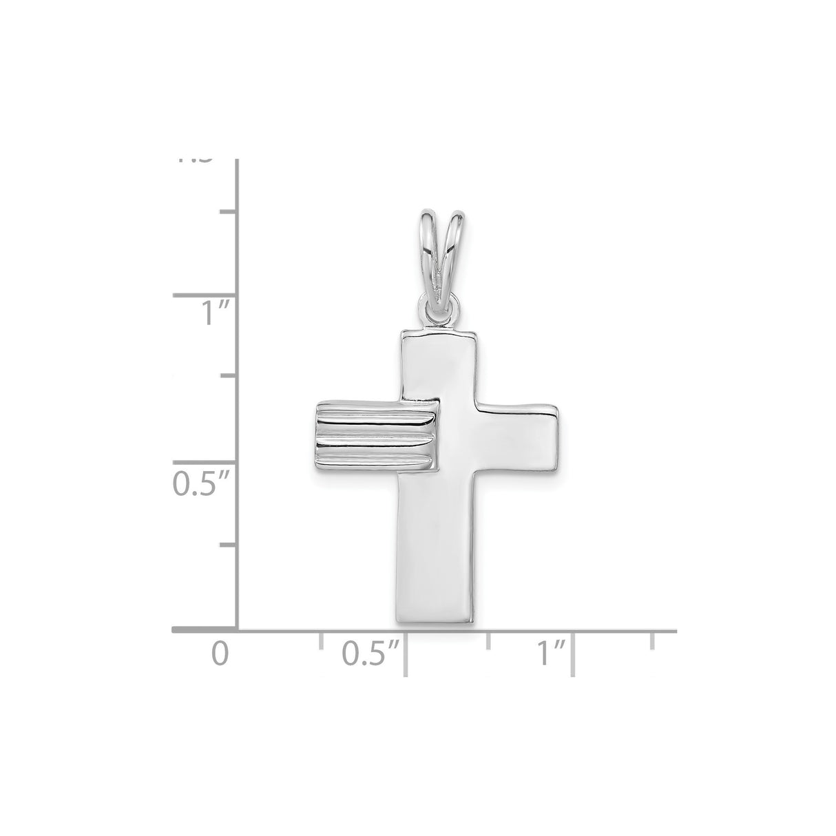 Sterling Silver Cross Pendant with Textured Finish, Modern Latin Design, Unisex Religious Jewelry