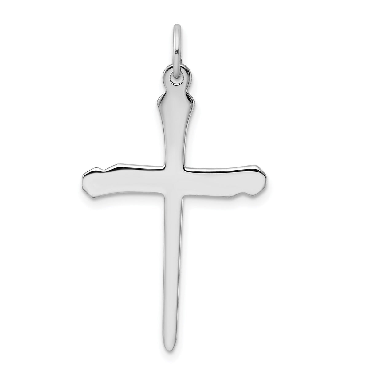 Sterling Silver Nail Cross Pendant, Modern Minimalist Religious Jewelry for Men and Women