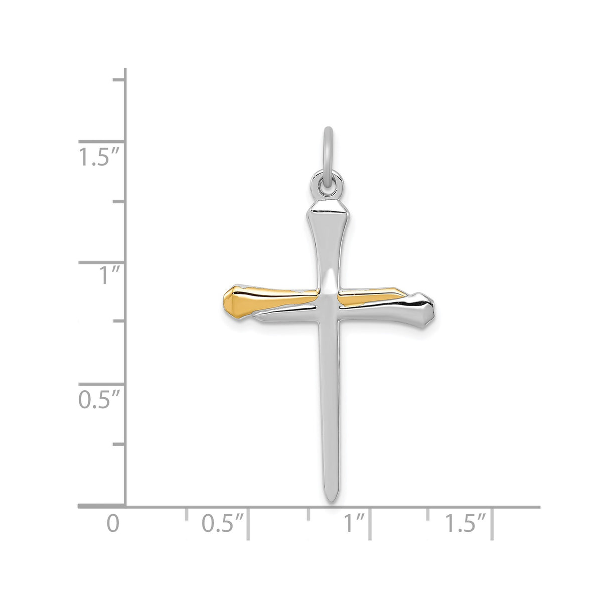 Sterling Silver Nail Cross Pendant, Modern Minimalist Religious Jewelry for Men and Women