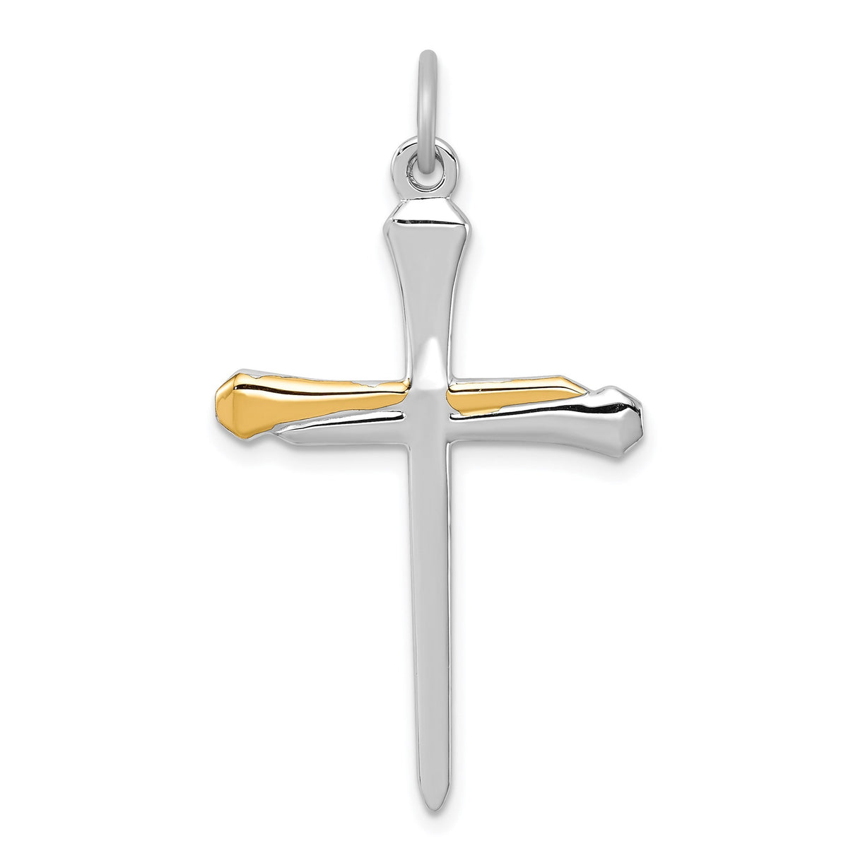 Sterling Silver Nail Cross Pendant, Modern Minimalist Religious Jewelry for Men and Women