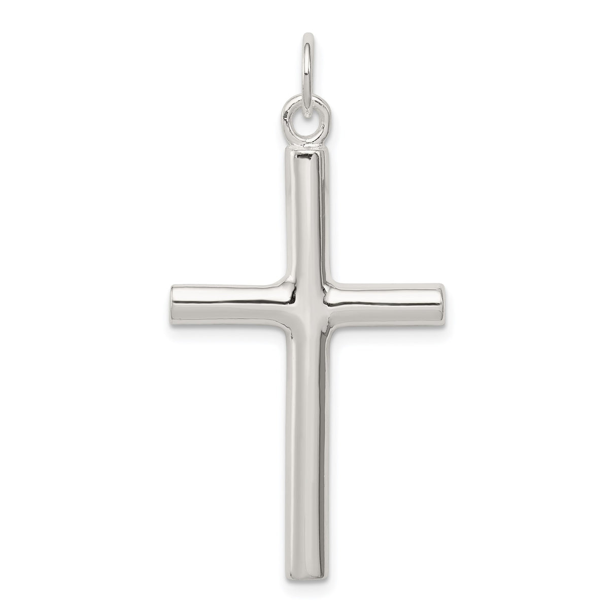 Sterling Silver Cross Pendant with Modern Minimalist Design, Unisex Spiritual Jewelry