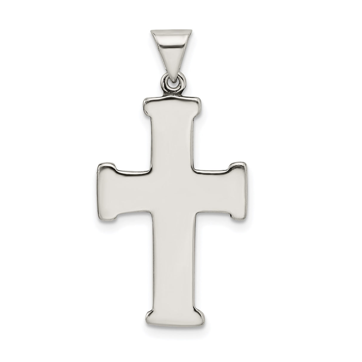 Sterling Silver Cross Pendant with Oxidized Hammered Finish, Vintage Religious Style