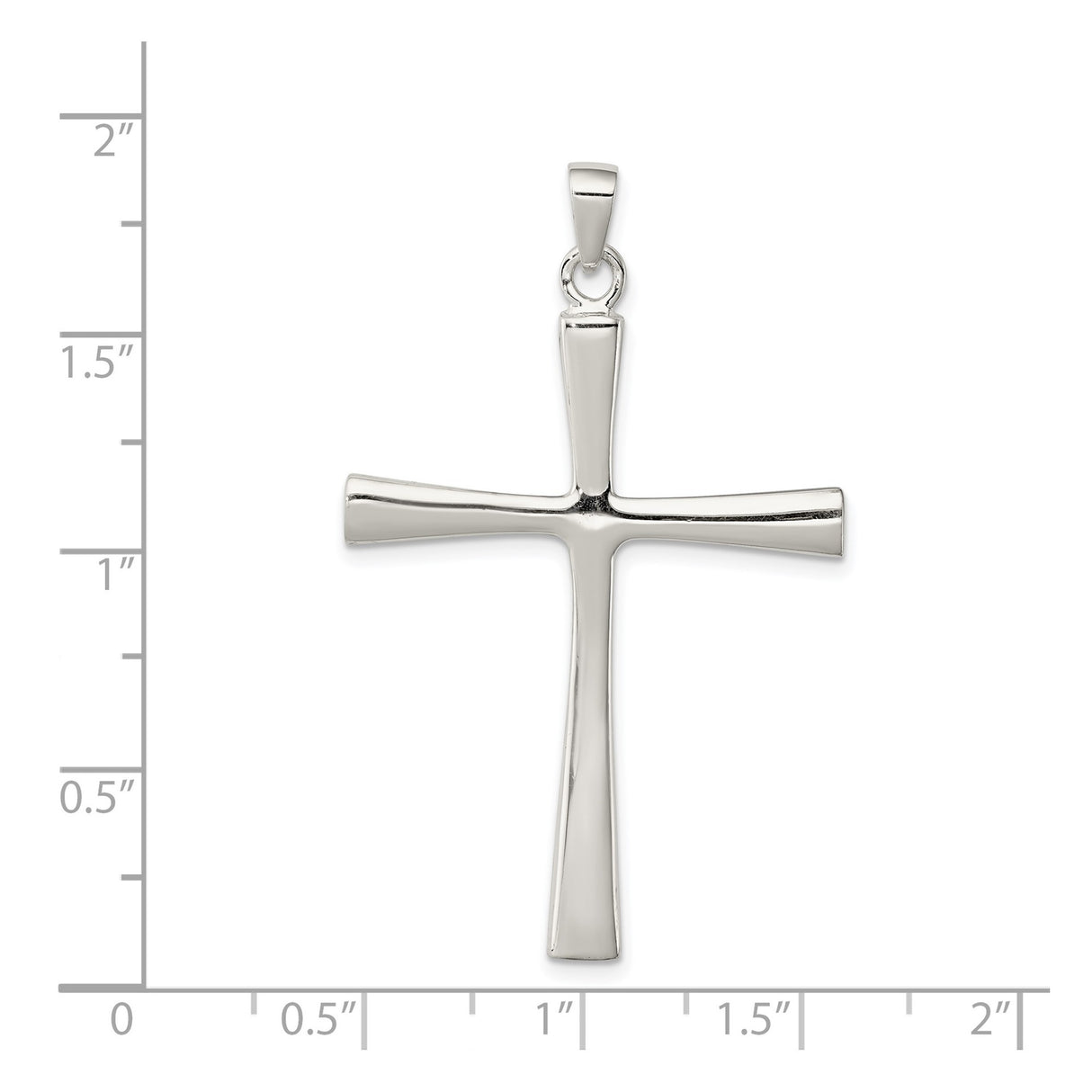 Sterling Silver Cross Pendant with Mirror Finish, Minimalist Latin Cross Charm for Men and Women