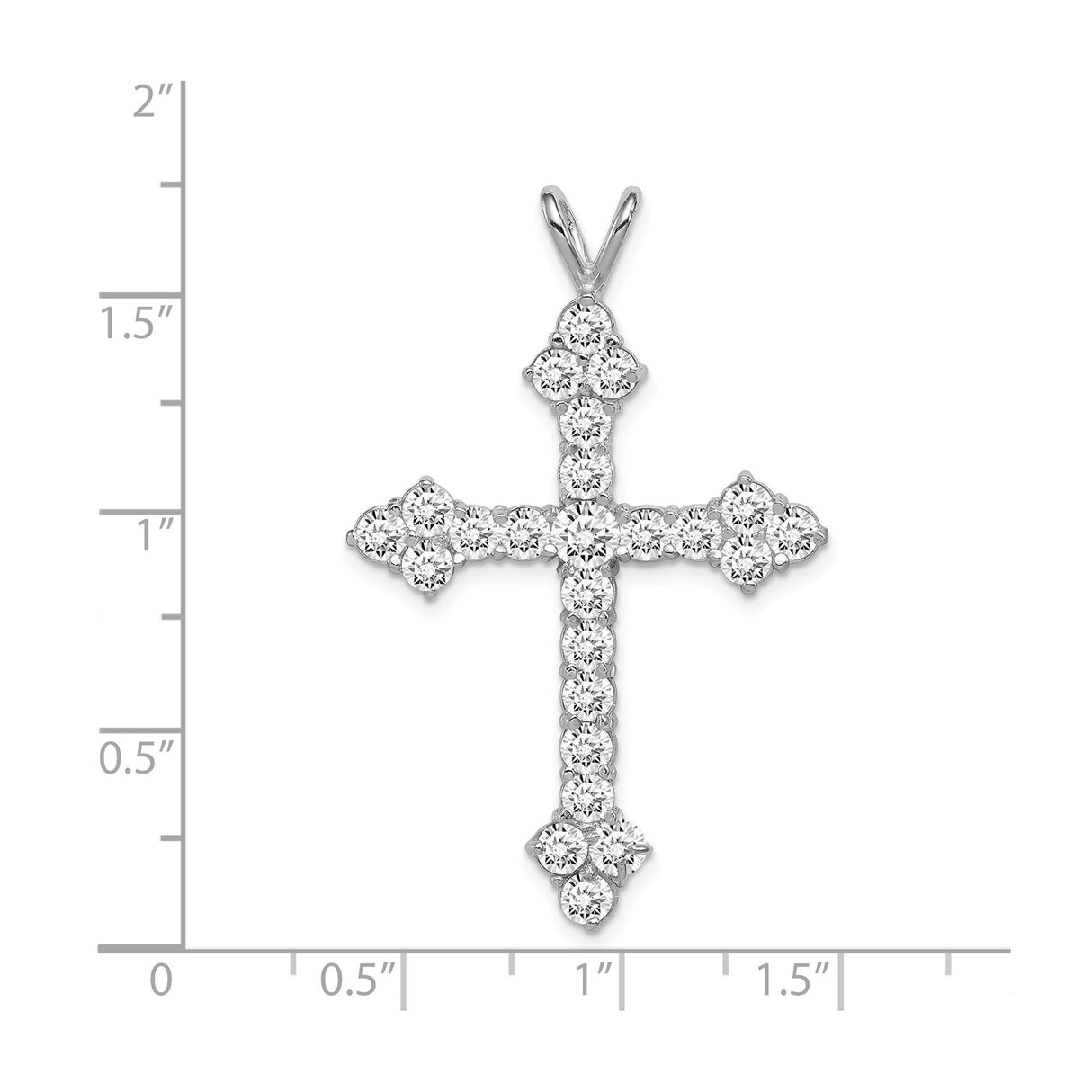 Sterling Silver Cross Pendant with Cubic Zirconia Accents, Modern Unisex Faith Jewelry