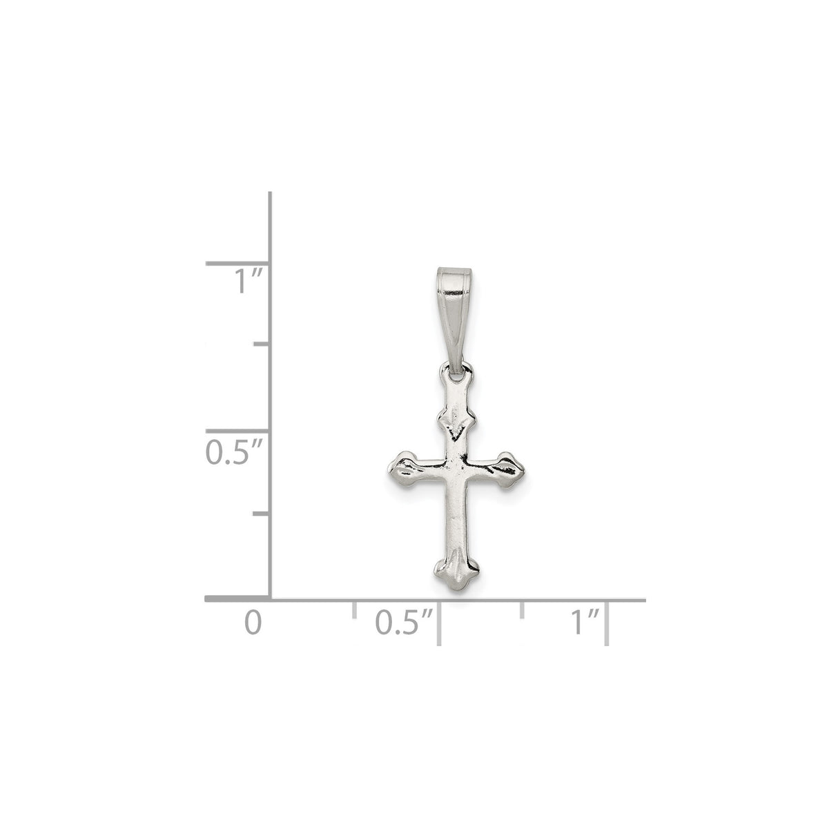 Sterling Silver Cross Pendant with Sleek Bail and Flared Edges for Men and Women