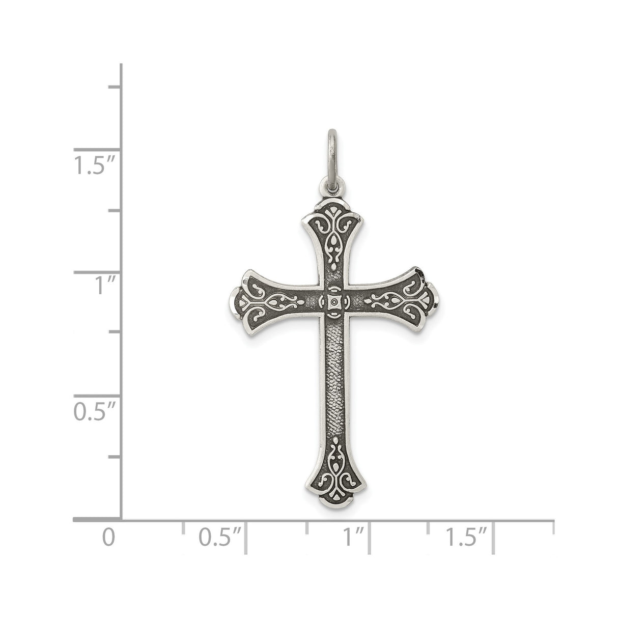 Sterling Silver Cross Pendant with Gothic, Medieval, and Baroque Details for Men and Women
