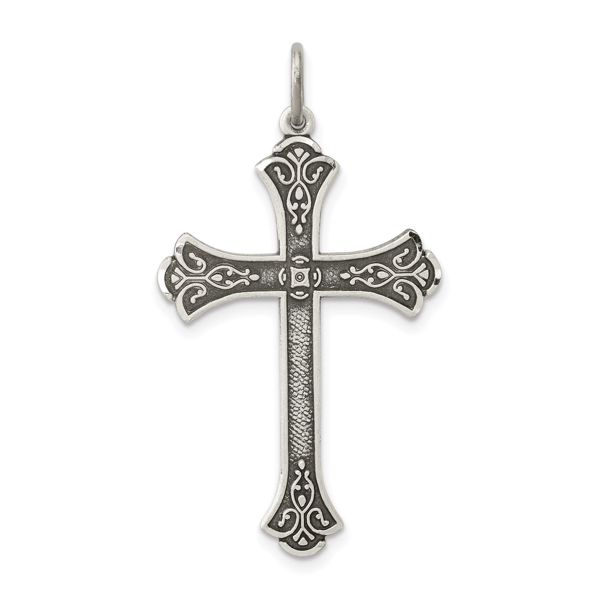 Sterling Silver Cross Pendant with Gothic, Medieval, and Baroque Details for Men and Women