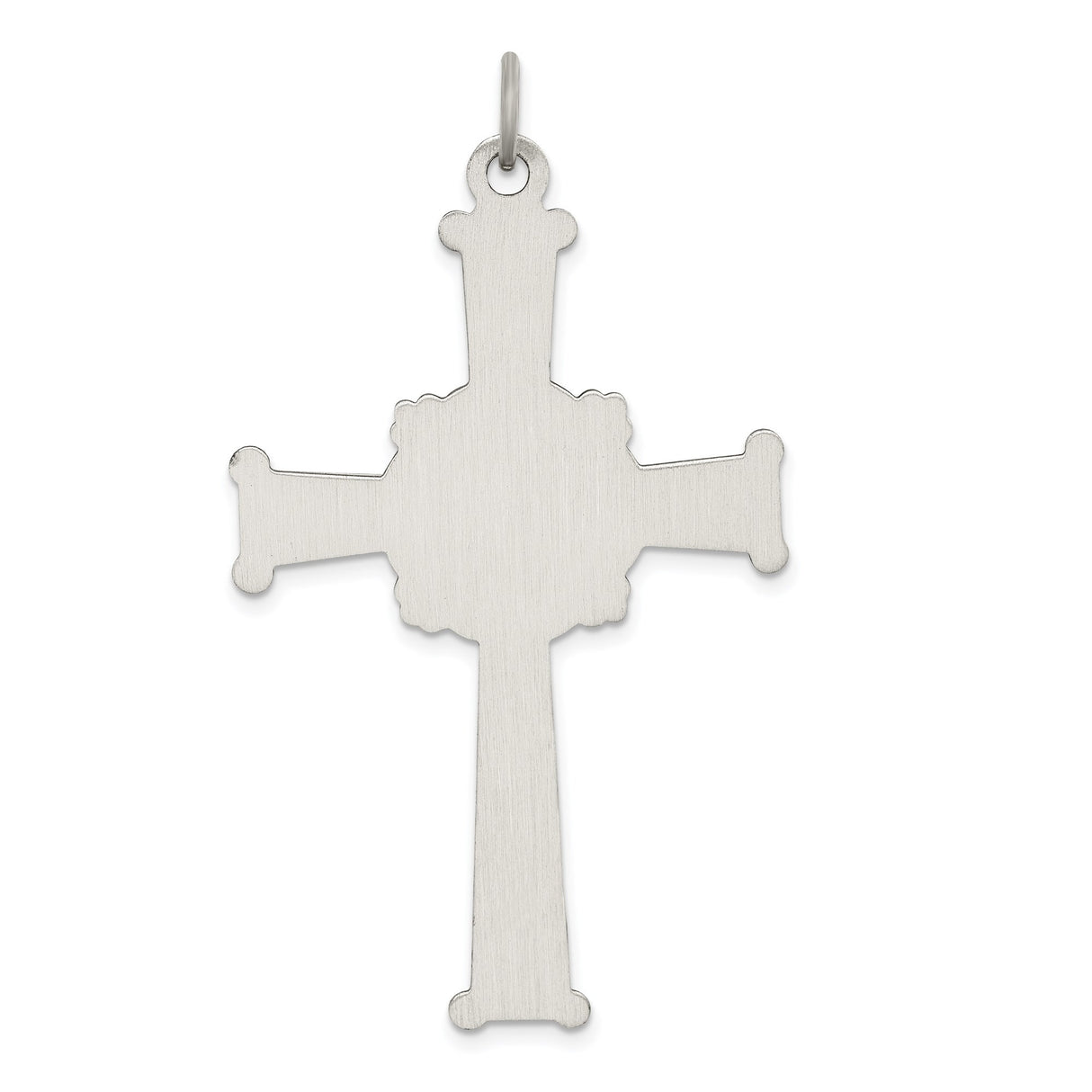 Sterling Silver Cross Pendant with Ornate Scrollwork and Antique Patina Finish