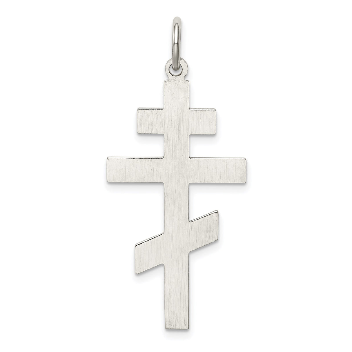 Sterling Silver Orthodox Cross Pendant with Dimensional Texture Design for Men and Women