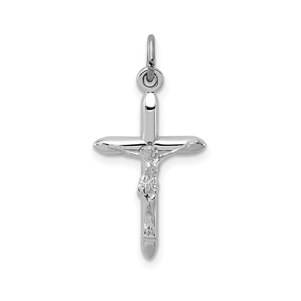 Sterling Silver Crucifix Cross Pendant with Sculpted Jesus, Religious Unisex Charm